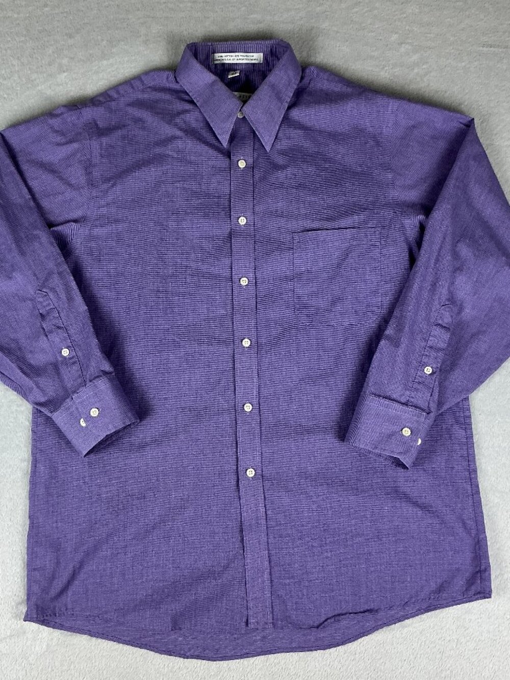 Geoffrey Beene Wrinkle Free Button-up Long Sleeve Shirt Purple Large 16-32/33